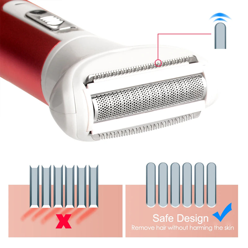 Depilador Feminino Elétrico para Pele Sensível 5 em 1 Sensitive Max.